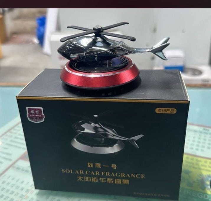 Solar Powered Helicopter Car Accessories for Dashboard with Aroma Diffuser for Car interior Dashboard Helicopter Solar Accessories