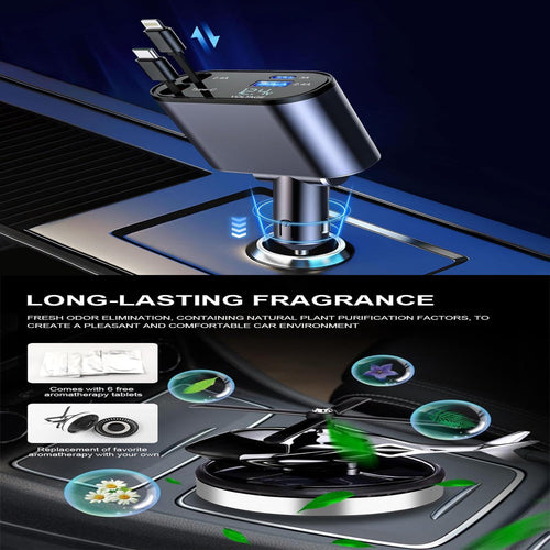 4 In 1 Car charger + Solar helicopter Car air freshner