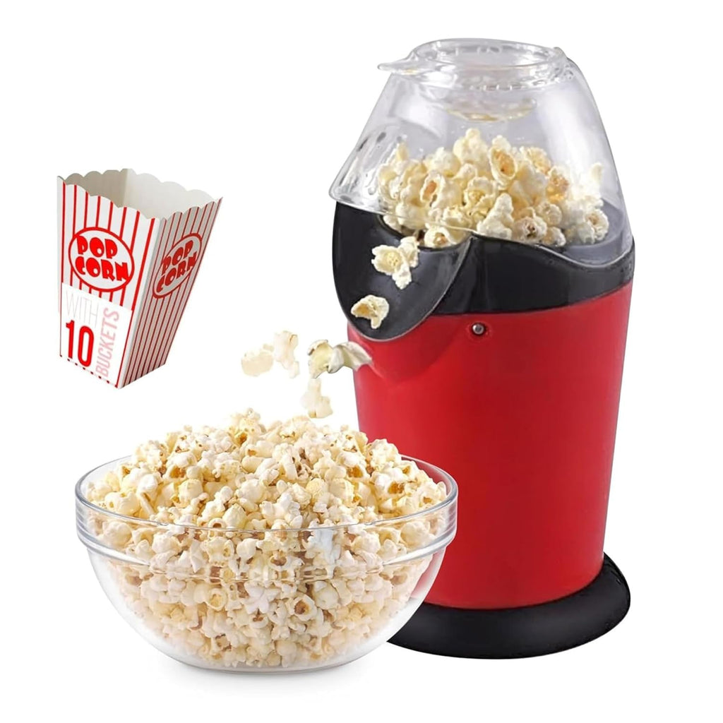 Electric Popcorn Maker Hot Air Popper Machine 1200W | Oil-Free, Healthy Snack Maker for Kids & Adults | Fast Popper for Home, Movie...