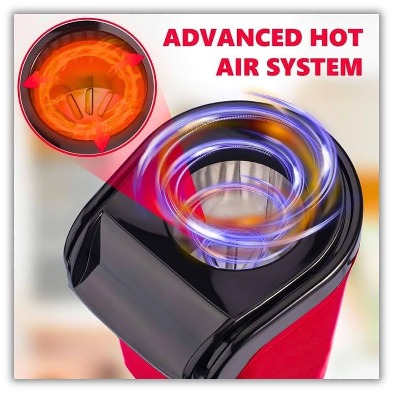Electric Popcorn Maker Hot Air Popper Machine 1200W | Oil-Free, Healthy Snack Maker for Kids & Adults | Fast Popper for Home, Movie...
