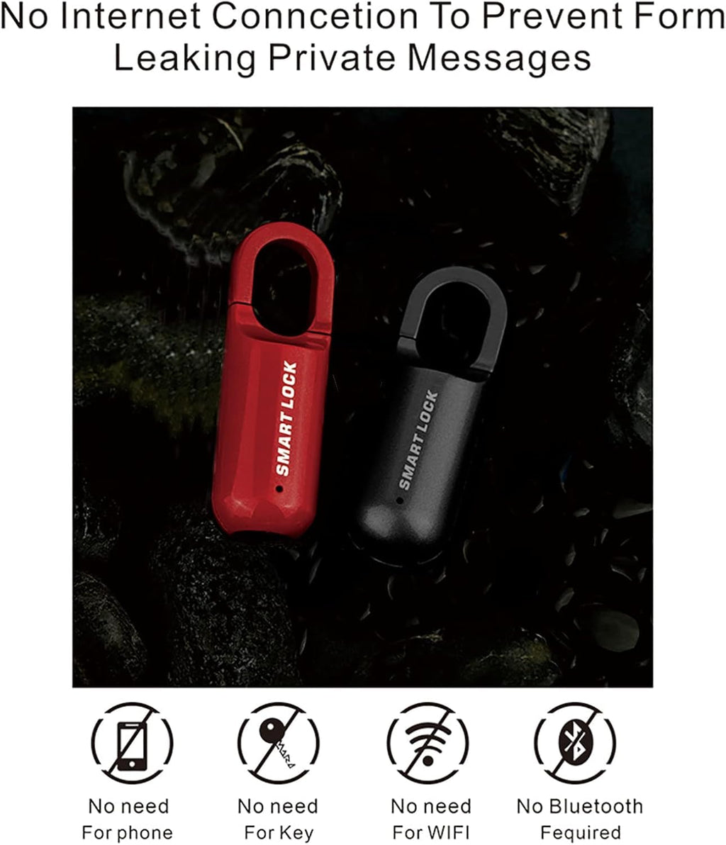 Mini Smart Fingerprint Lock Biometric USB Rechargeable Padlock Chip Anti-Theft,For Luggage Box Bag