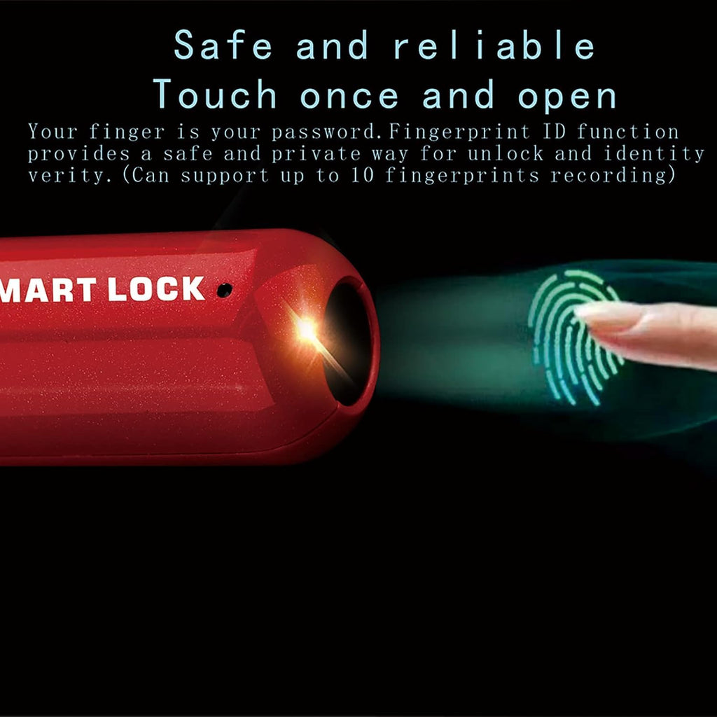 Mini Smart Fingerprint Lock Biometric USB Rechargeable Padlock Chip Anti-Theft,For Luggage Box Bag